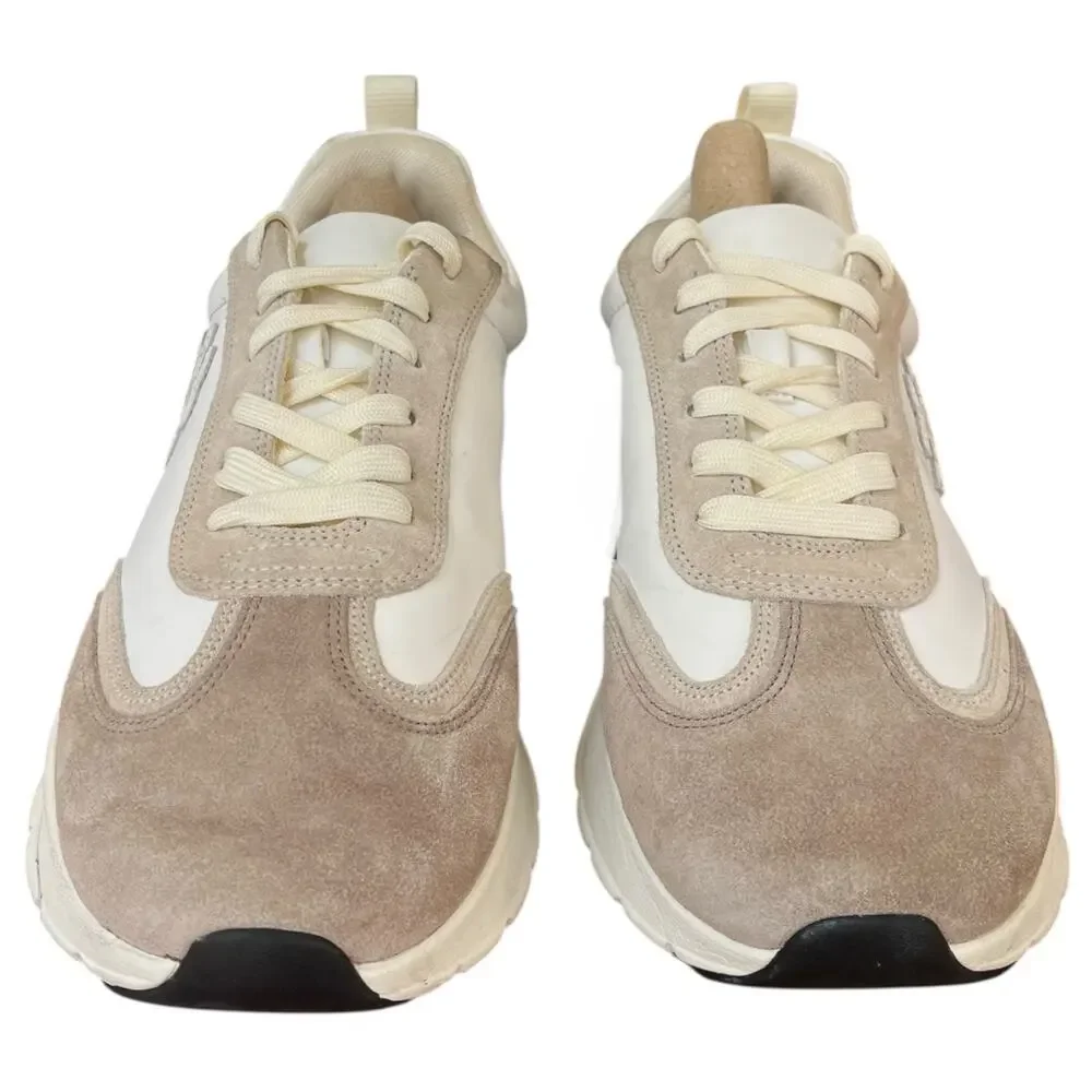 Tory Burch T Monogram Good Luck Trainer Sneakers Hazel Ivory Beige Women's 11